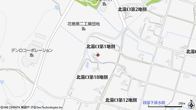 〒025-0301 岩手県花巻市北湯口の地図