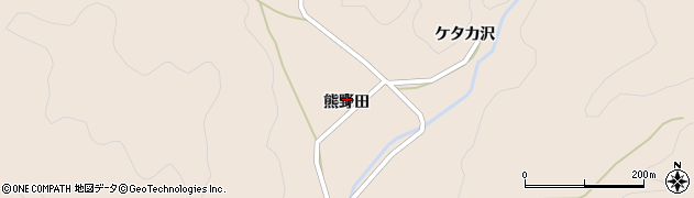 秋田県由利本荘市大内三川（熊野田）周辺の地図