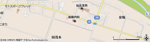 秋田県大仙市高梨田茂木87周辺の地図