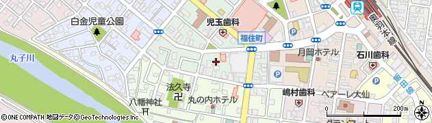 秋田県大仙市大曲福住町周辺の地図