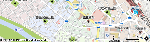秋田県大仙市大曲福住町4周辺の地図
