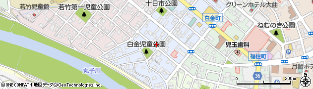 秋田県大仙市大曲白金町周辺の地図