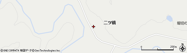 秋田県由利本荘市中俣二ツ橋周辺の地図