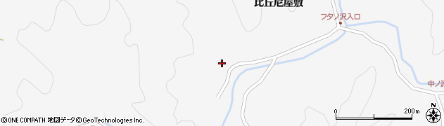 秋田県秋田市雄和萱ケ沢（比丘尼屋敷）周辺の地図