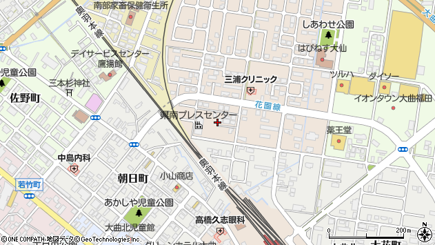 〒014-0012 秋田県大仙市幸町の地図