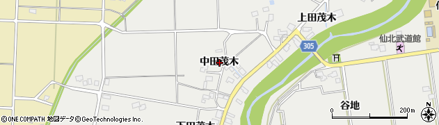 秋田県大仙市堀見内中田茂木周辺の地図