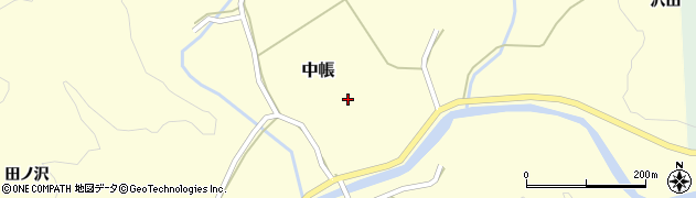秋田県由利本荘市中帳山ノ下周辺の地図