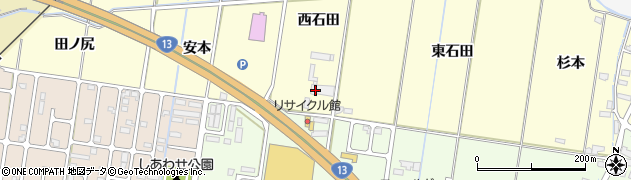 秋田県大仙市花館（西石田）周辺の地図