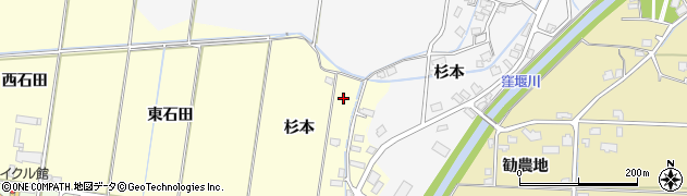 秋田県大仙市花館（杉本）周辺の地図