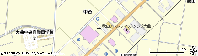 秋田県大仙市花館中台周辺の地図