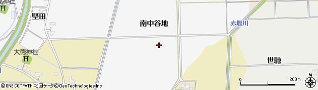 秋田県大仙市高関上郷南中谷地周辺の地図