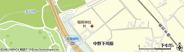 秋田県大仙市花館（中野下川原）周辺の地図