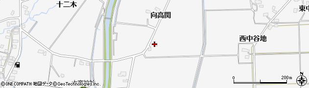 秋田県大仙市高関上郷（向高関）周辺の地図
