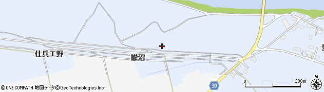秋田県大仙市神宮寺鯲沼周辺の地図