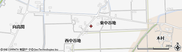 秋田県大仙市高関上郷（西中谷地）周辺の地図
