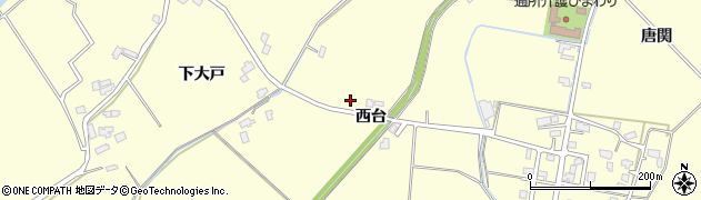 秋田県大仙市花館（西台）周辺の地図