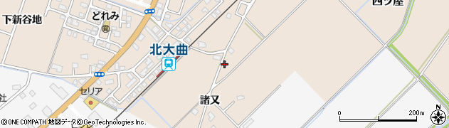 秋田県大仙市四ツ屋（諸又）周辺の地図