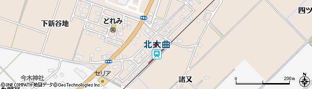 秋田県大仙市四ツ屋下新谷地192周辺の地図