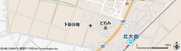 秋田県大仙市四ツ屋下新谷地周辺の地図
