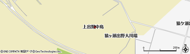 秋田県大仙市北楢岡（上出野中島）周辺の地図
