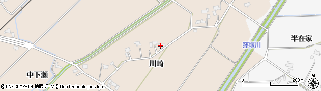 秋田県大仙市四ツ屋（川崎）周辺の地図