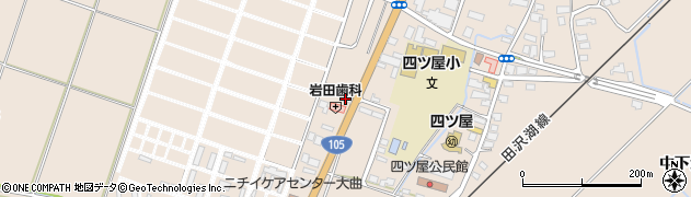 秋田県大仙市四ツ屋下古道周辺の地図