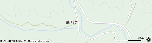秋田県由利本荘市高尾熊ノ沢周辺の地図