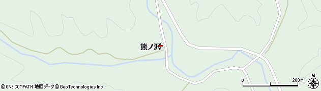 秋田県由利本荘市高尾（熊ノ沢）周辺の地図