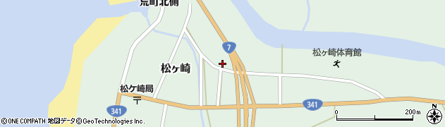 秋田県由利本荘市松ヶ崎（荒町北側）周辺の地図