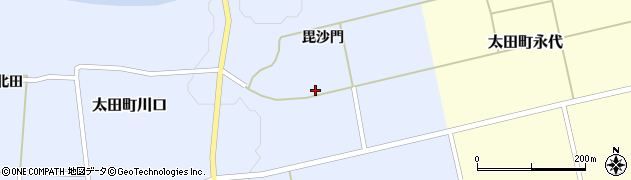 秋田県大仙市太田町川口毘沙門319周辺の地図
