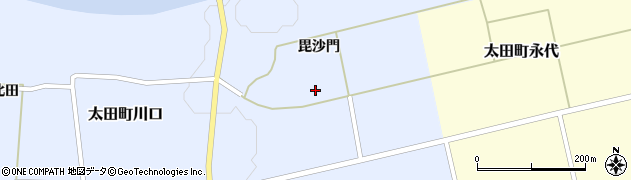 秋田県大仙市太田町川口毘沙門186周辺の地図