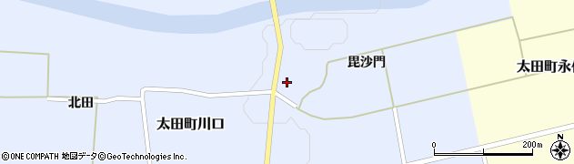 秋田県大仙市太田町川口毘沙門212周辺の地図