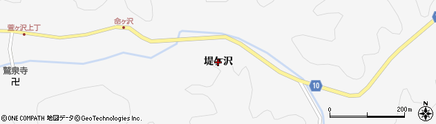 秋田県秋田市雄和萱ケ沢（堤ケ沢）周辺の地図