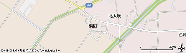 秋田県大仙市四ツ屋東田周辺の地図