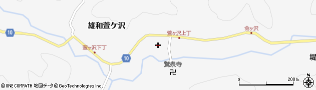 秋田県秋田市雄和萱ケ沢（萱ケ沢）周辺の地図