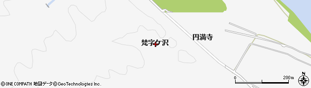 秋田県大仙市南外梵字ケ沢周辺の地図