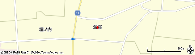 秋田県大仙市太田町横沢（泥窪）周辺の地図