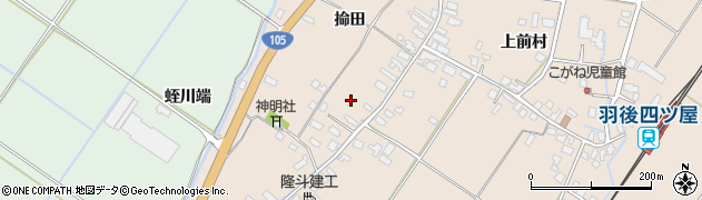 秋田県大仙市四ツ屋（掵田）周辺の地図