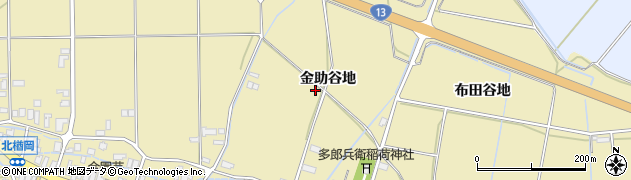 秋田県大仙市北楢岡金助谷地周辺の地図