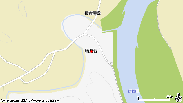 〒019-1801 秋田県大仙市南外物渡台の地図