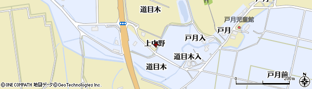 秋田県大仙市北楢岡上中野周辺の地図