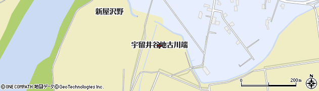 秋田県大仙市北楢岡（宇留井谷地古川端）周辺の地図