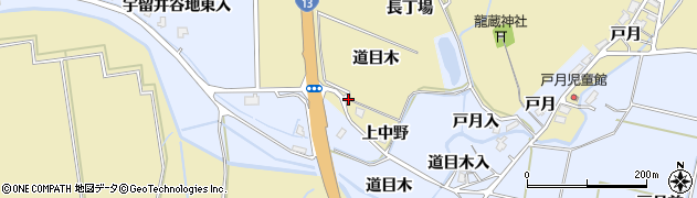 秋田県大仙市北楢岡（道目木）周辺の地図