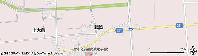 秋田県大仙市清水新処周辺の地図