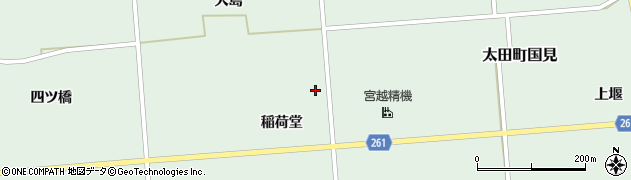 秋田県大仙市太田町国見（稲荷堂）周辺の地図