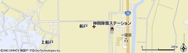 秋田県大仙市北楢岡船戸周辺の地図