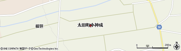 秋田県大仙市太田町小神成周辺の地図