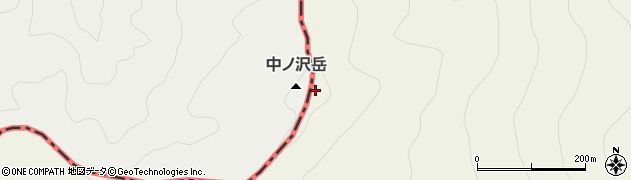 中ノ沢岳周辺の地図