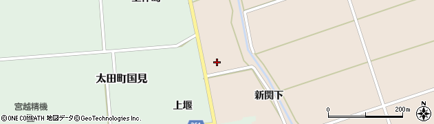 秋田県大仙市太田町斉内新関下周辺の地図
