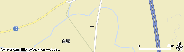 秋田県大仙市大沢郷寺白坂館周辺の地図